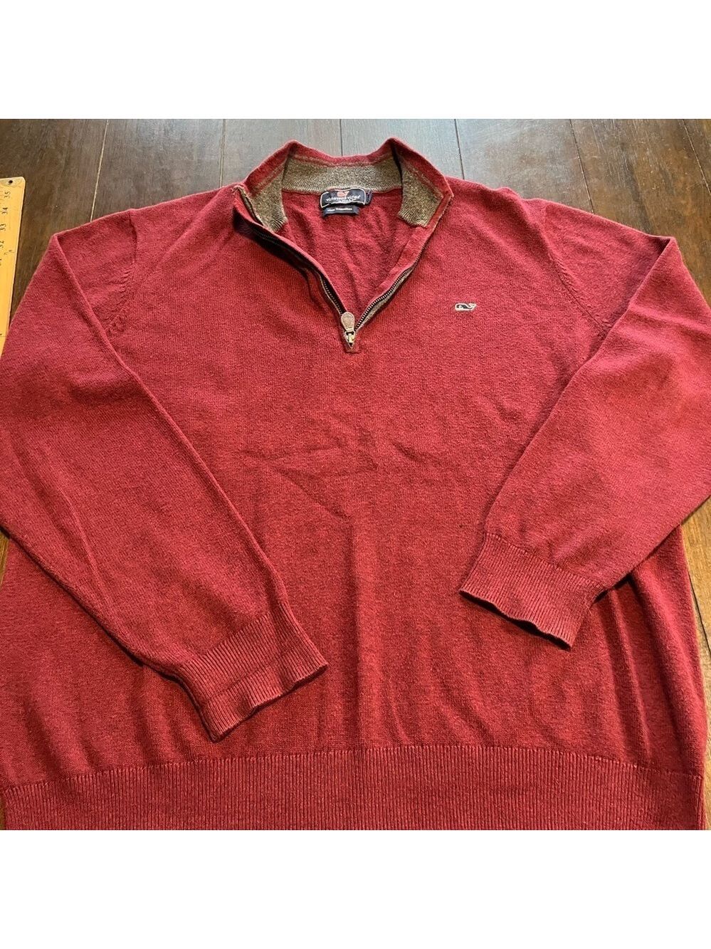 COPY - Vineyard Vines 1/4 Zip Pullover Sweater Size XL Red With Cashmere